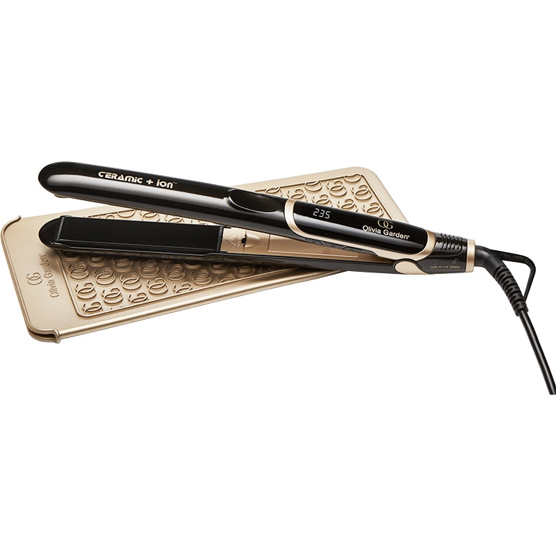 images Olivia Garden Ceramic and Ion High Performance Straightener on matt pouch