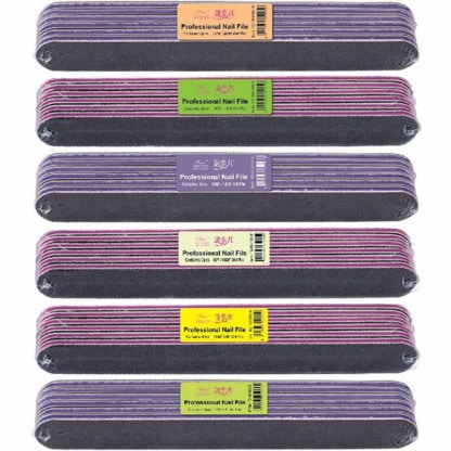 Nail Files Professional Black, 6/Pack