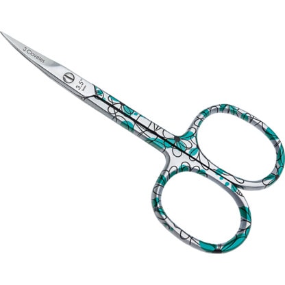 3Claveles Cuticle Scissor Blue Floral, 9cm