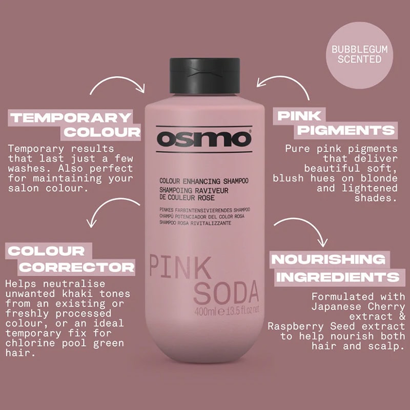 OSMO Pink Soda Colour Enhancing Shampoo 3